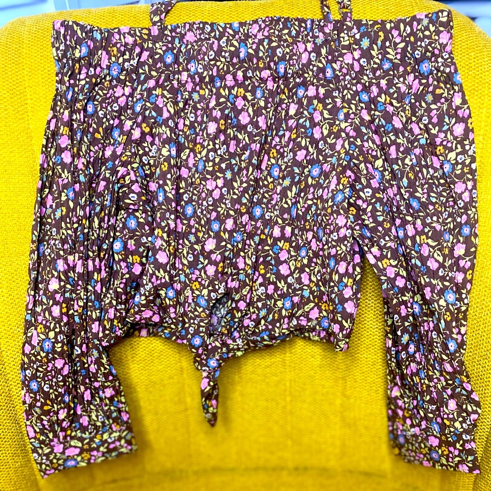 Kid Off the Shoulder Floral Blouse